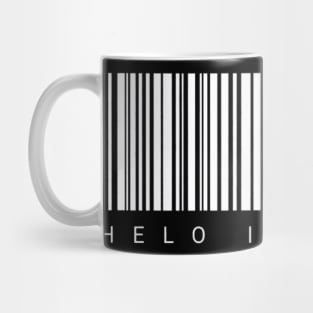 helo in there  barcod art Mug